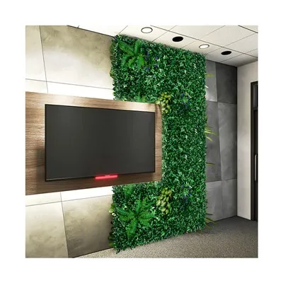 Konstgjord Boxwood Matte Wall Hedge Decor W / Slips Fence Panel Grass