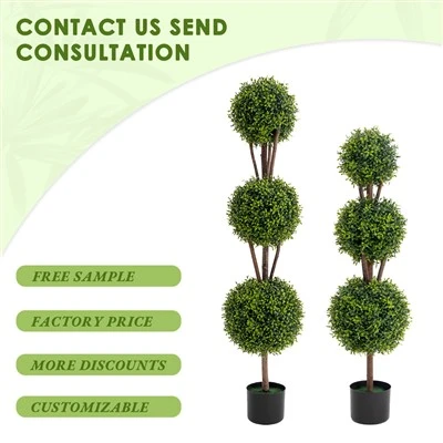 Ny design Mini konstgjorda växter Liten Bonsai krukväxt Grön plastväxt för trädgårdsinredning